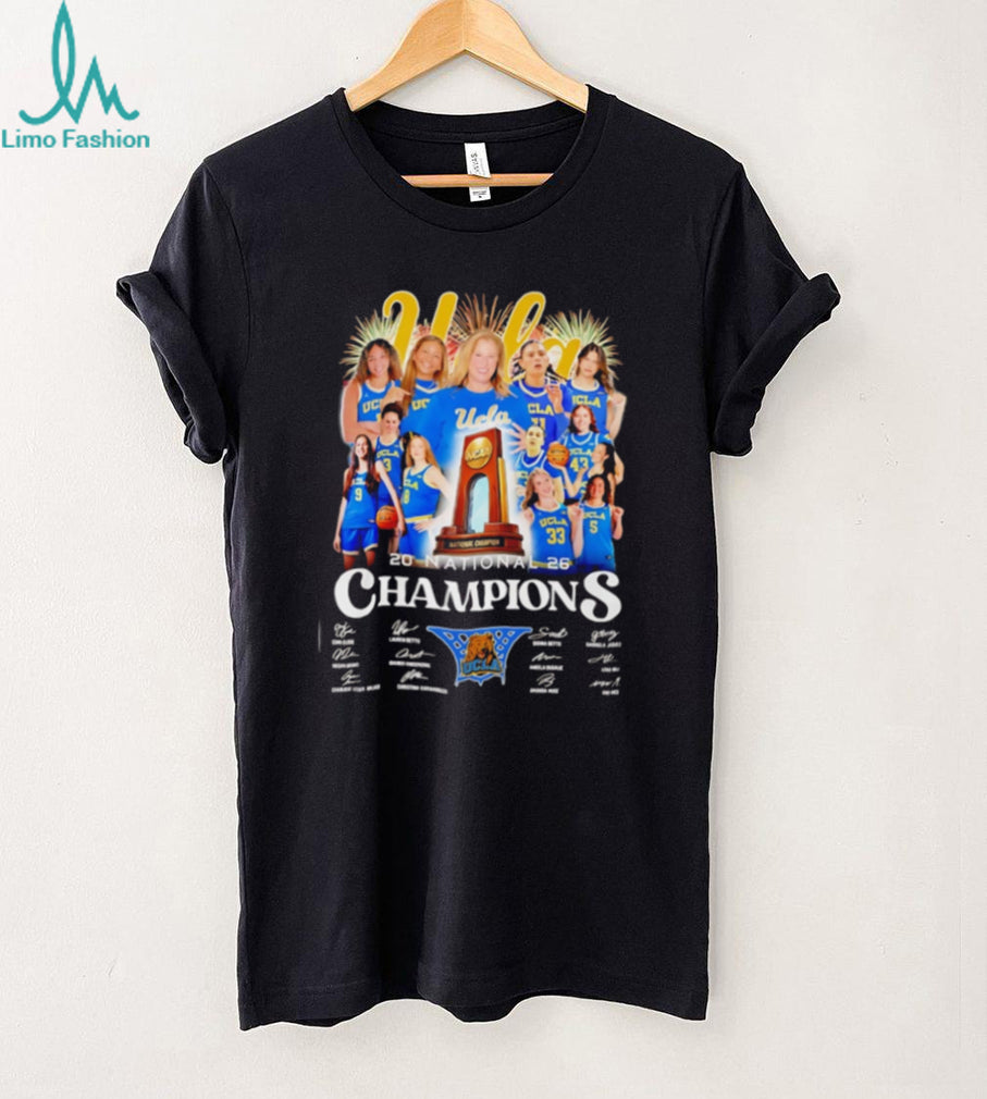 UCLA Bruins 2026 National Champions Celebration Team & Coach signatures T Shirt