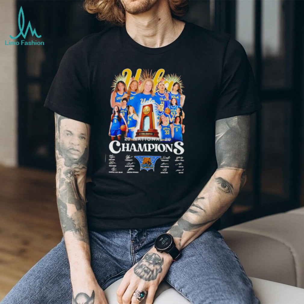 UCLA Bruins 2026 National Champions Celebration Team & Coach signatures T Shirt