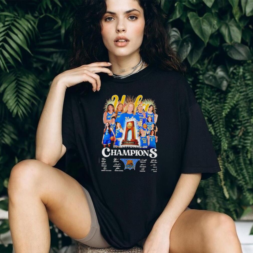 UCLA Bruins 2026 National Champions Celebration Team & Coach signatures T Shirt