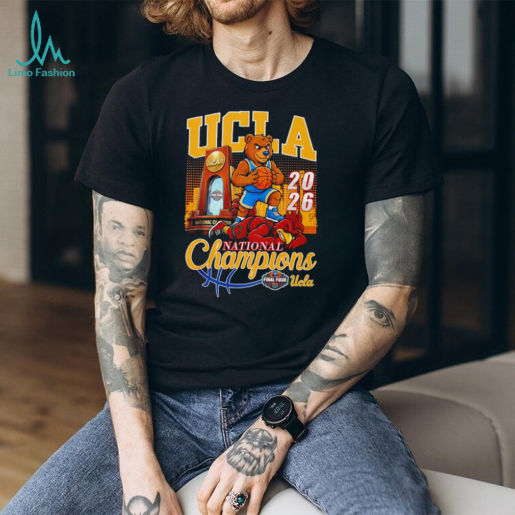 UCLA Bruins 2026 National Champions Mascot Trophy Phoenix Skyline T Shirt