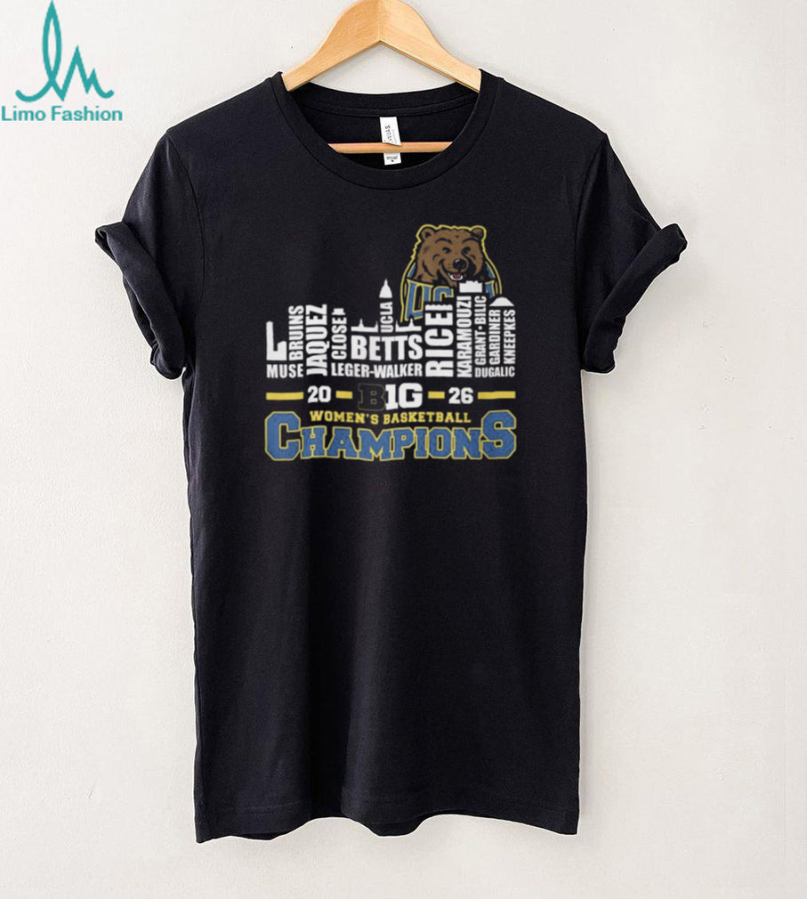 UCLA Bruins Big 10 Women’s Basketball Champions 2026 Roster T Shirt
