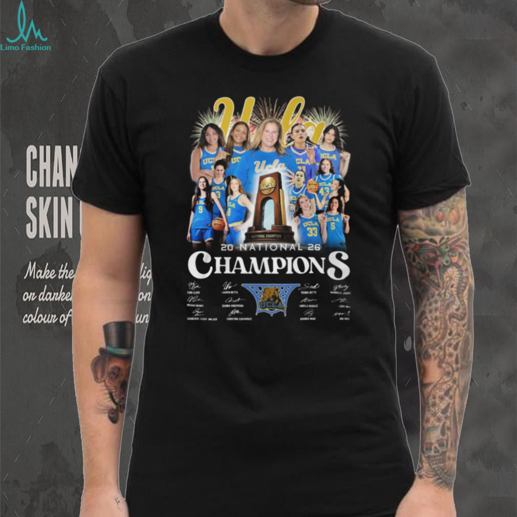 UCLA Women’s Basketball 2026 National Champions Team Signatures T Shirt