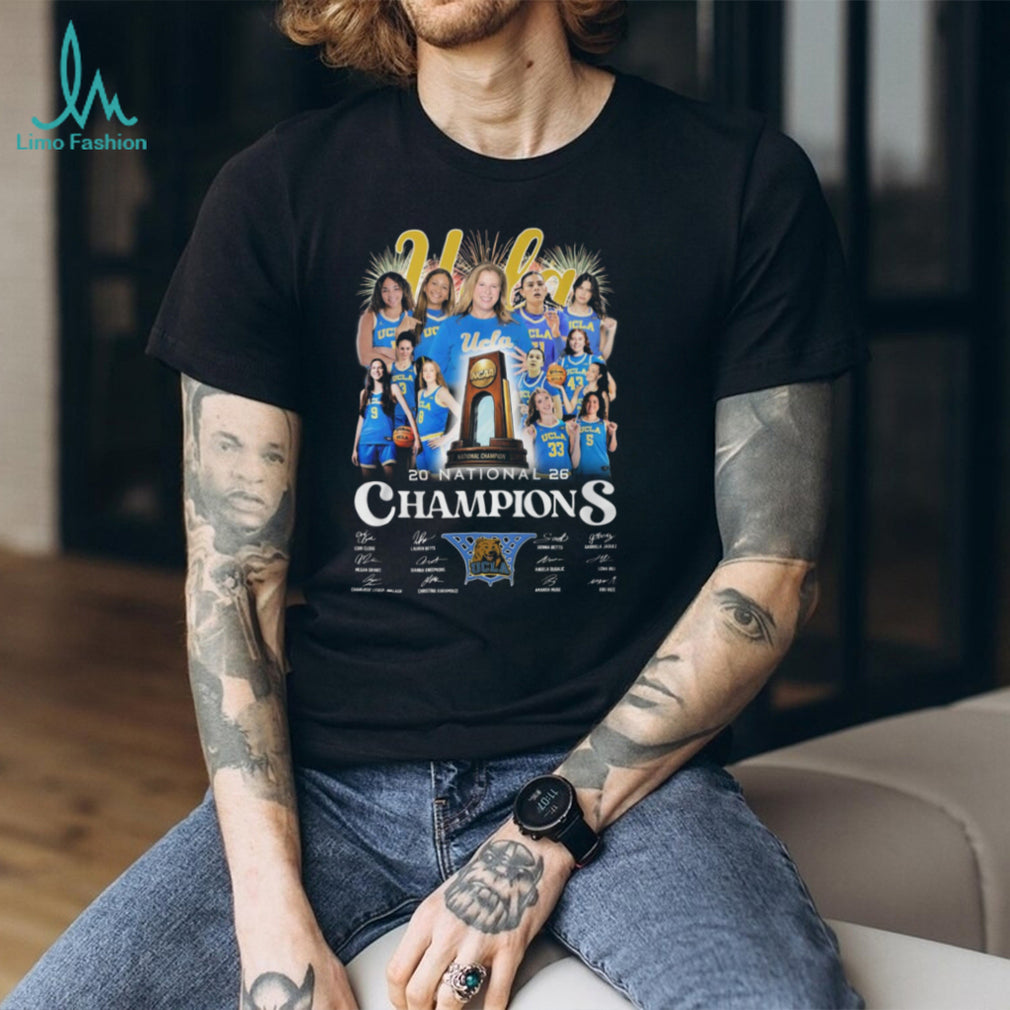 UCLA Women’s Basketball 2026 National Champions Team Signatures T Shirt