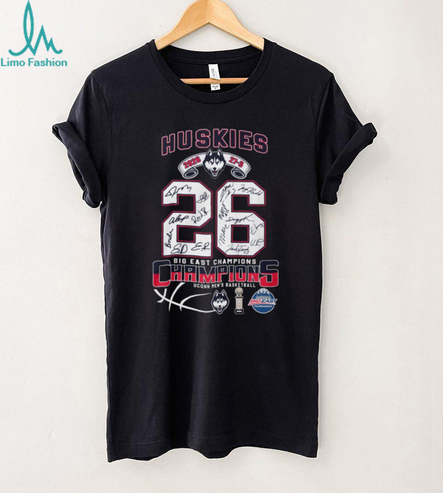 UConn Huskies 2026 Big East Champions Signatures Roster T Shirt