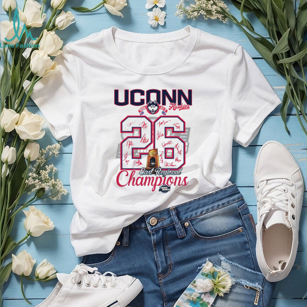 UConn Huskies 2026 East Regional Champions Signature Roster T Shirt