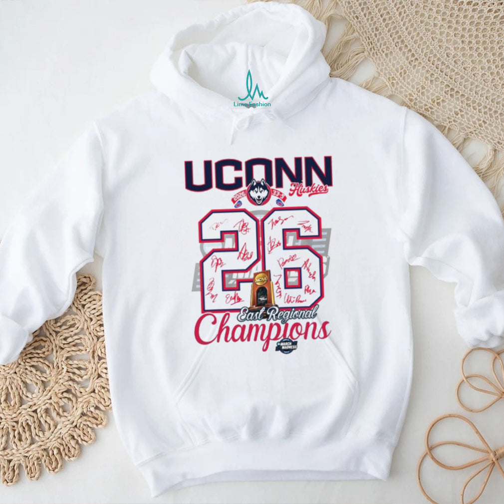 UConn Huskies 2026 East Regional Champions Signature Roster T Shirt