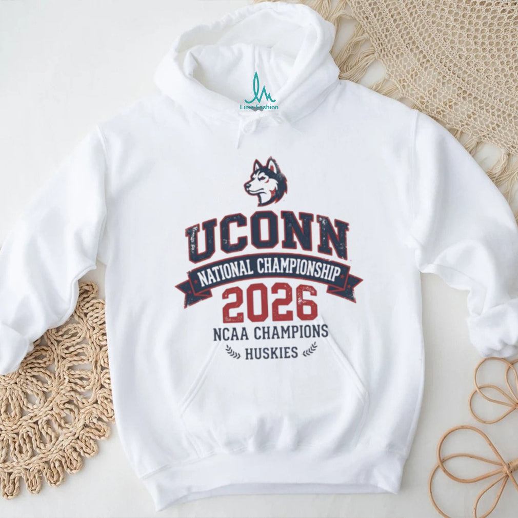 UConn Huskies 2026 NCAA Champions Collegiate Ribbon White T Shirt