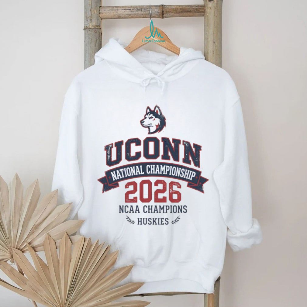 UConn Huskies 2026 NCAA Champions Collegiate Ribbon White T Shirt