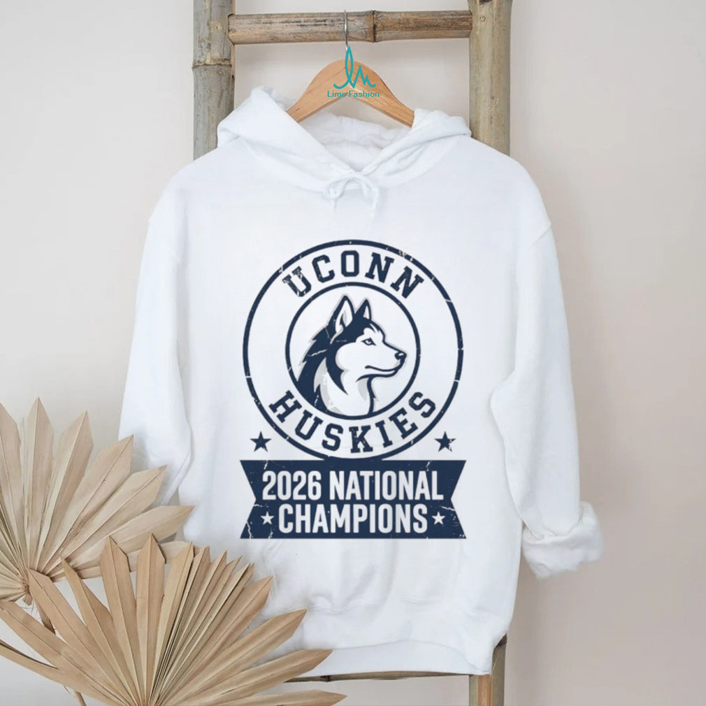 UConn Huskies 2026 National Champions Minimalist Profile White T Shirt
