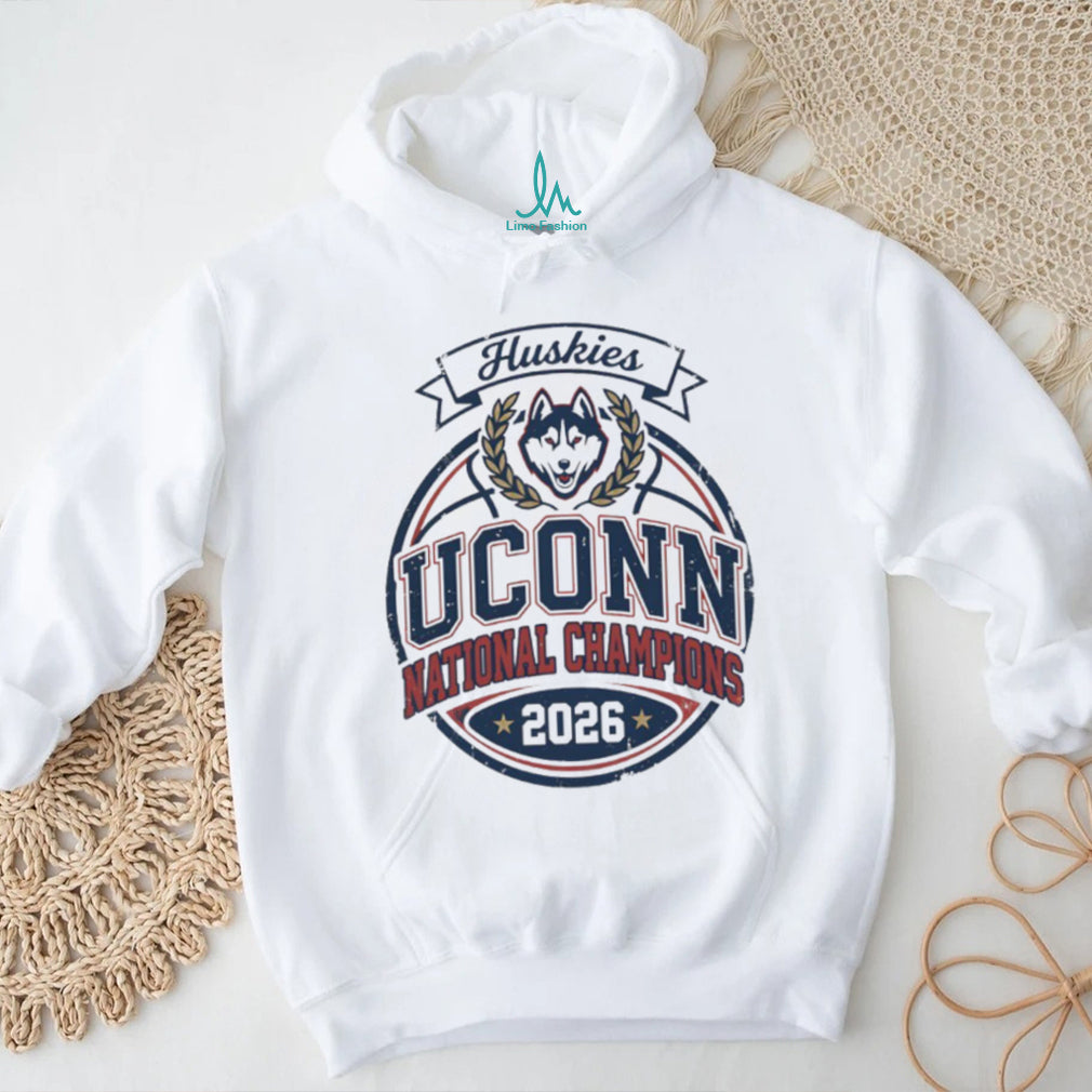 UConn Huskies 2026 National Champions Vintage Circle White T Shirt