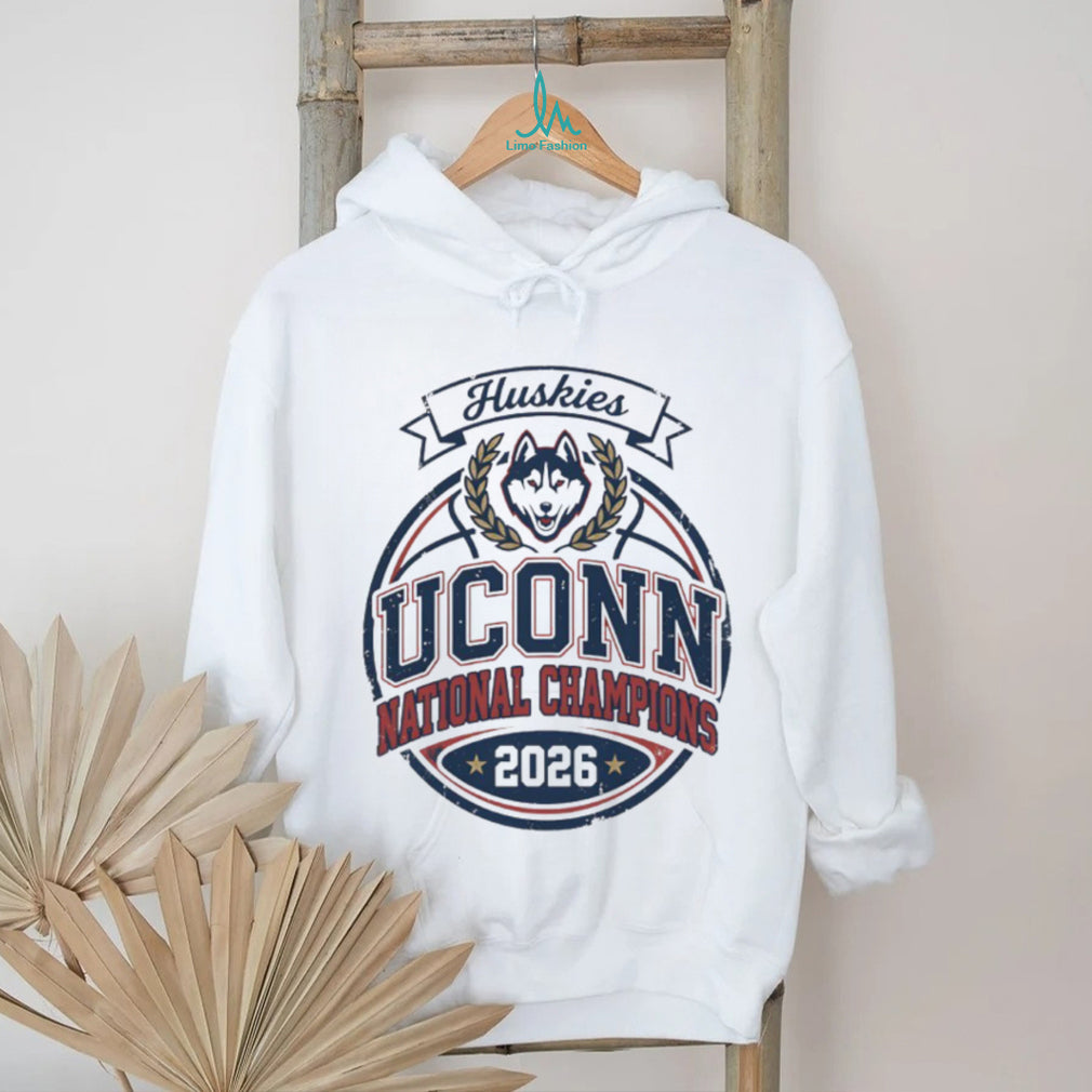 UConn Huskies 2026 National Champions Vintage Circle White T Shirt