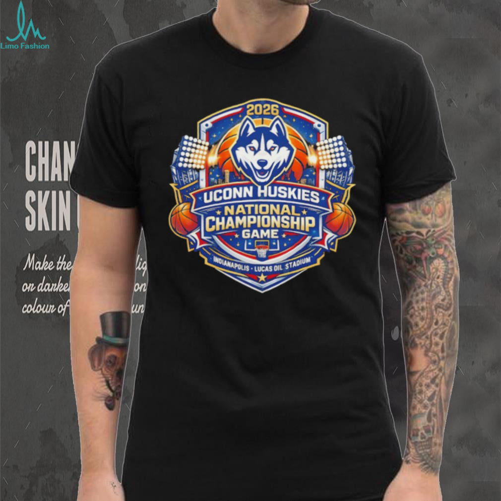 UConn Huskies 2026 National Championship Game Indianapolis Stadium Black T Shirt
