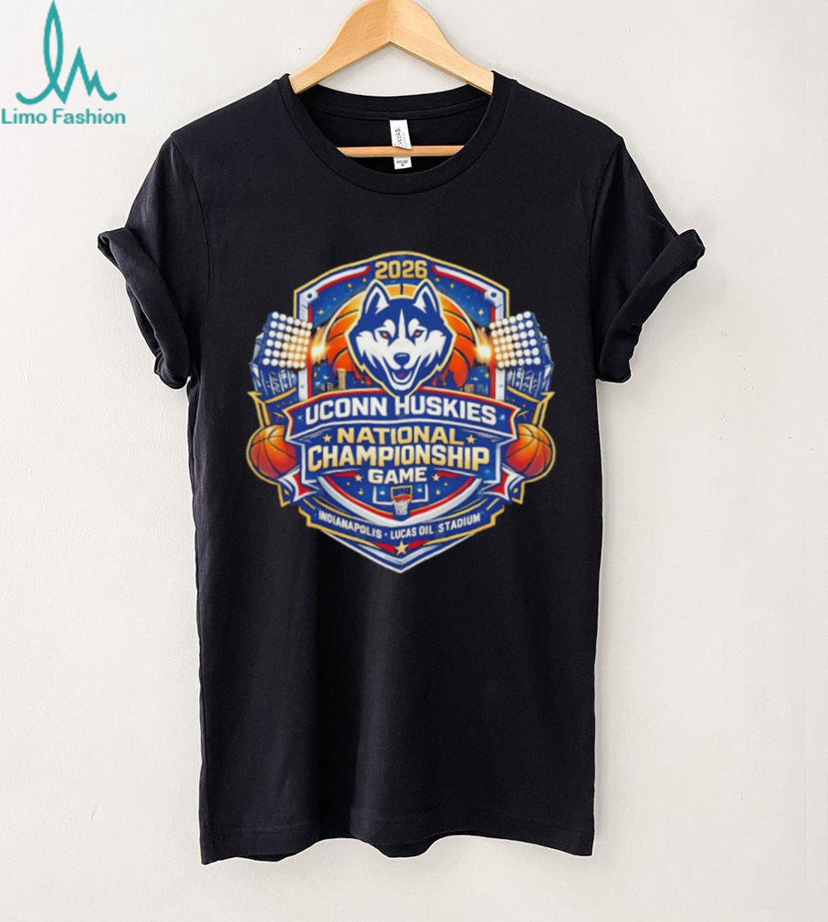 UConn Huskies 2026 National Championship Game Indianapolis Stadium Black T Shirt