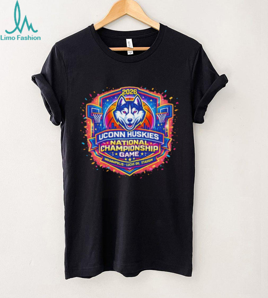 UConn Huskies 2026 National Championship Game Neon Burst Black T Shirt