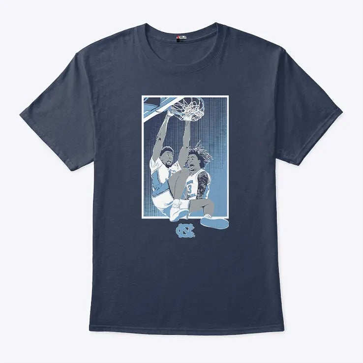UNC Basketball Jalen Washington And Elliot Cadeau Moments T Shirt