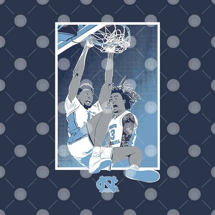 UNC Basketball Jalen Washington And Elliot Cadeau Moments T Shirt