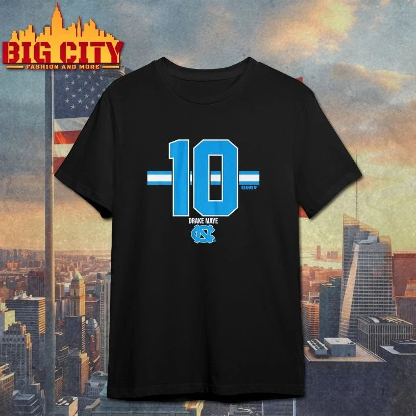 UNC Football Drake Maye 10 Stripe t-shirt