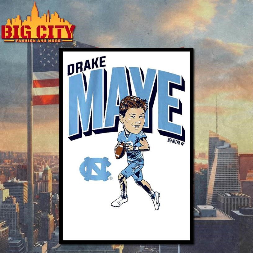 UNC Football Drake Maye Pro Caricature Shirt