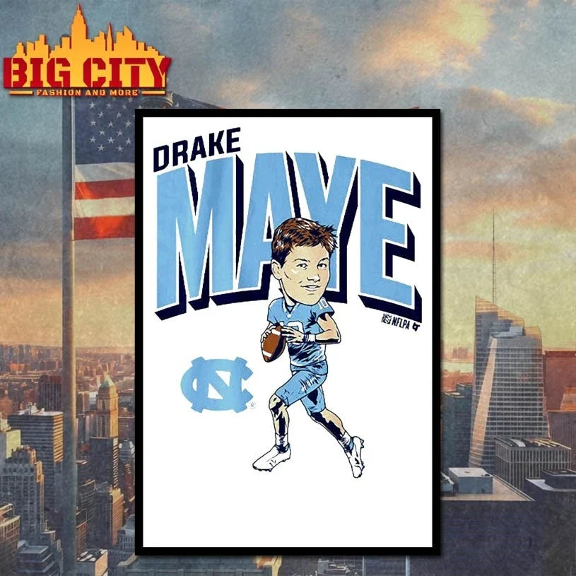 UNC Football Drake Maye Pro Caricature t-shirt