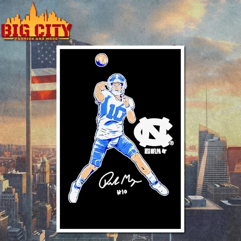 UNC Football Drake Maye Pro Pose signature t-shirt