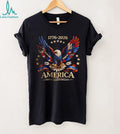 US America 250th Anniversary Independence Day 1776 2026 Bald Eagle Flag Retro T Shirt