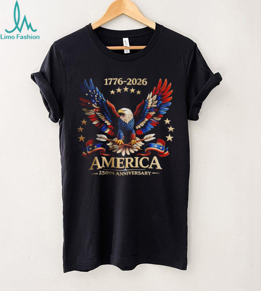 US America 250th Anniversary Independence Day 1776 2026 Bald Eagle Flag Retro T Shirt