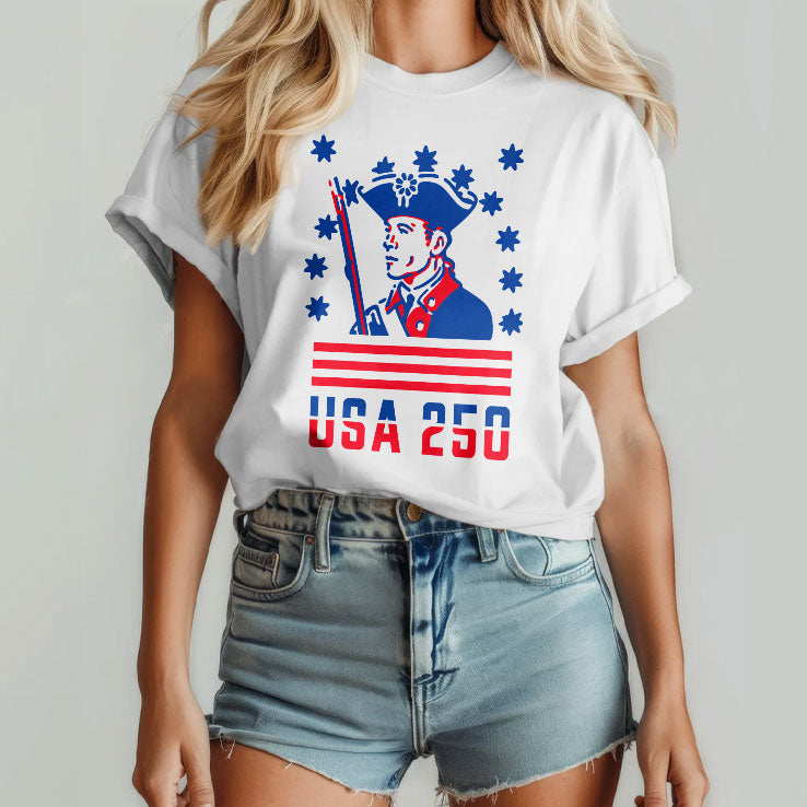 USA 250 Revolutionary War Soldier Patriot T Shirt