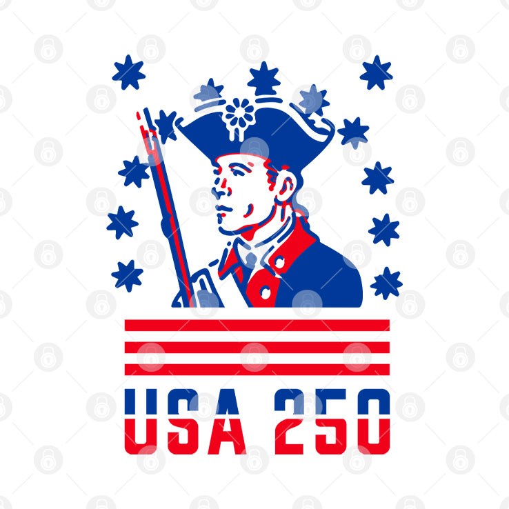 USA 250 Revolutionary War Soldier Patriot T Shirt