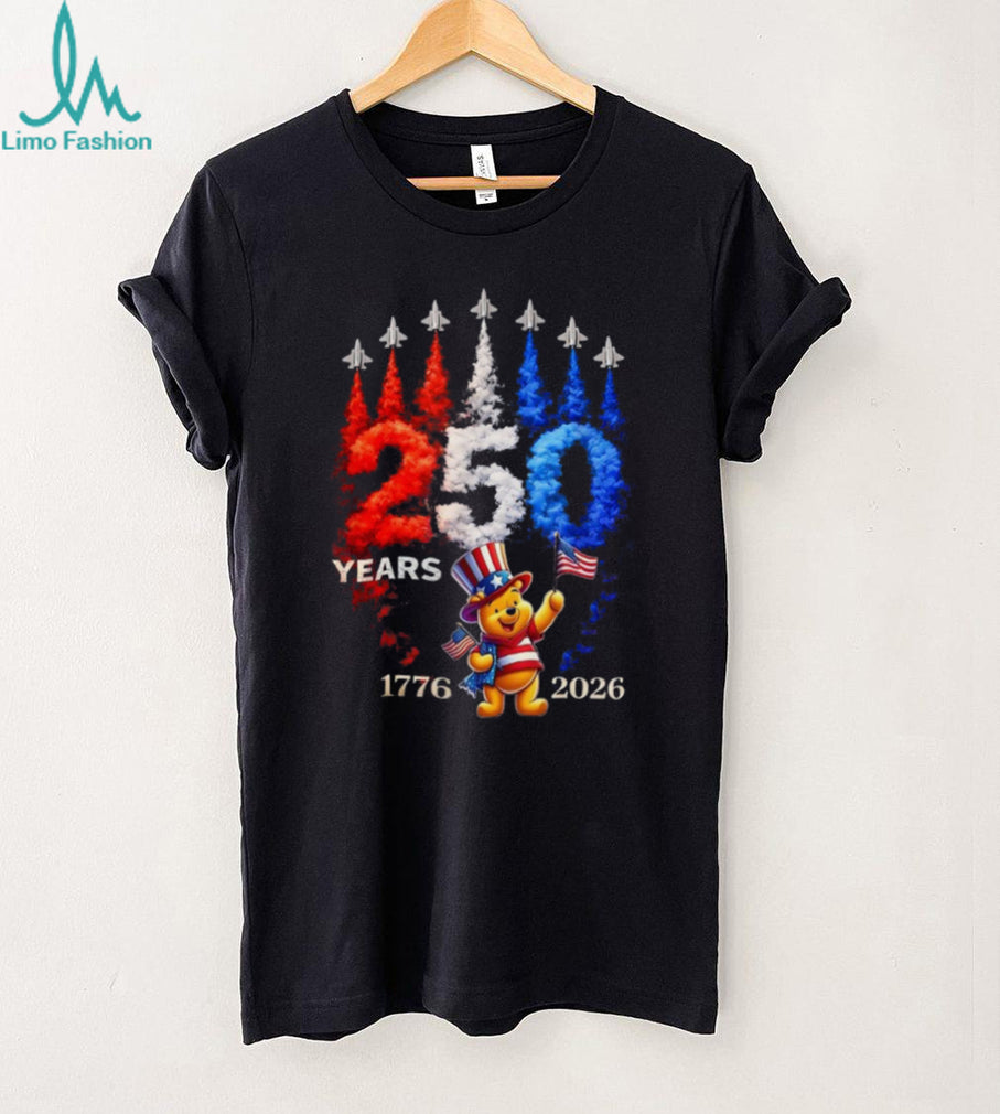 USA 250 Years 1776 2026 Patriotic Pooh Jet Flyover T Shirt