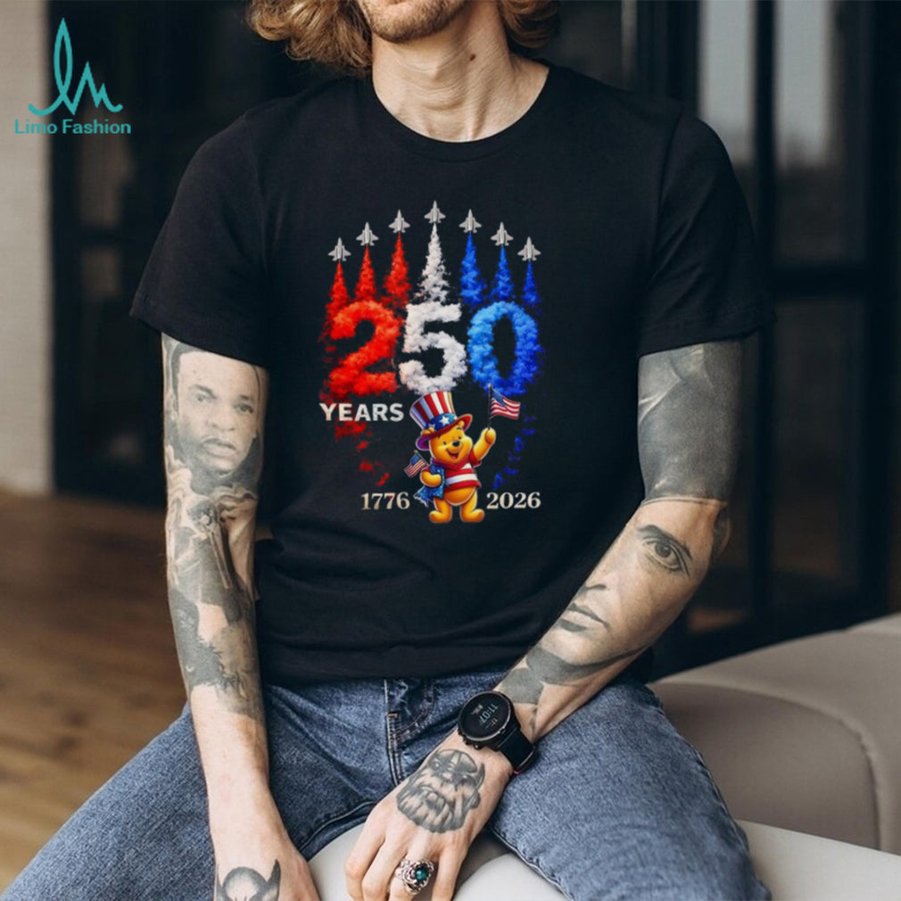 USA 250 Years 1776 2026 Patriotic Pooh Jet Flyover T Shirt