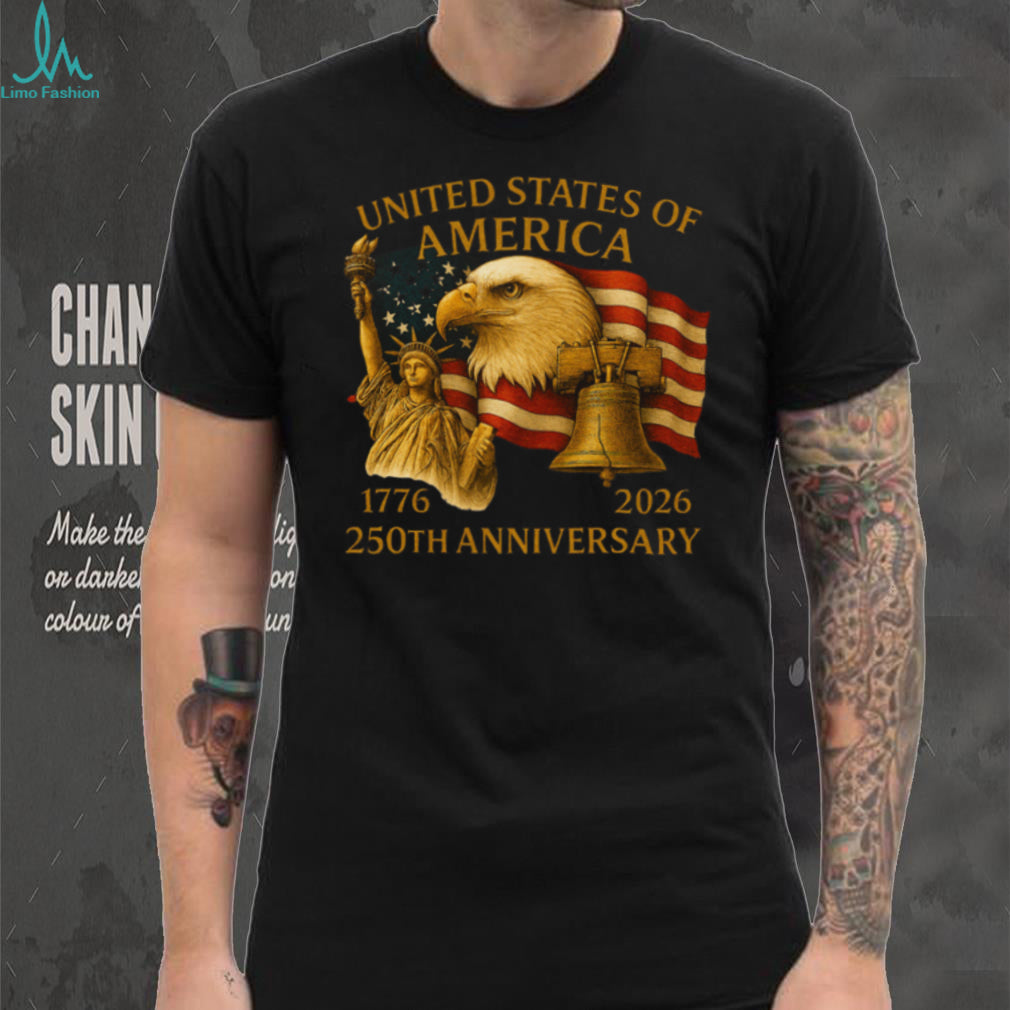 USA 250th Anniversary 1776 2026 Eagle and Liberty Bell T Shirt