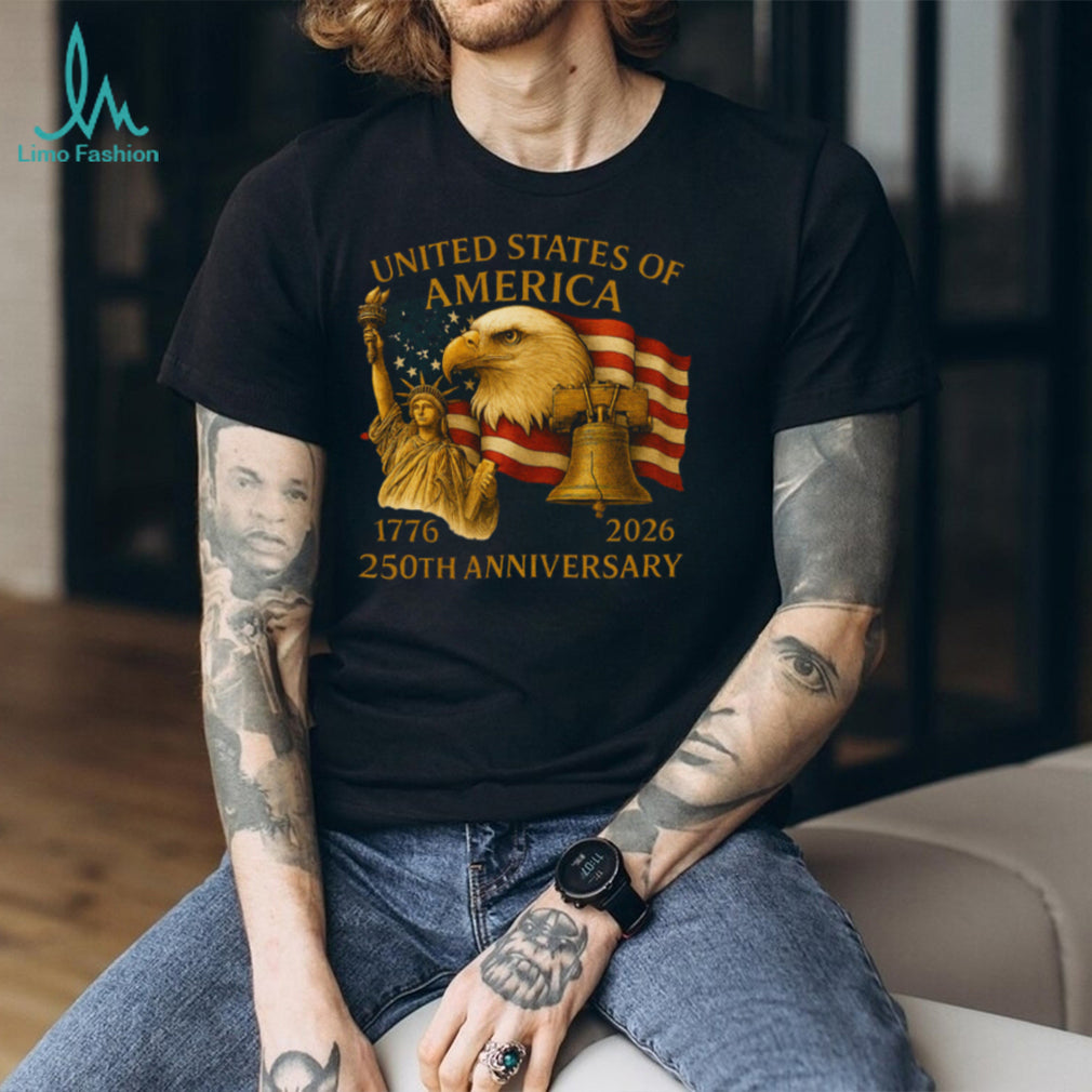 USA 250th Anniversary 1776 2026 Eagle and Liberty Bell T Shirt