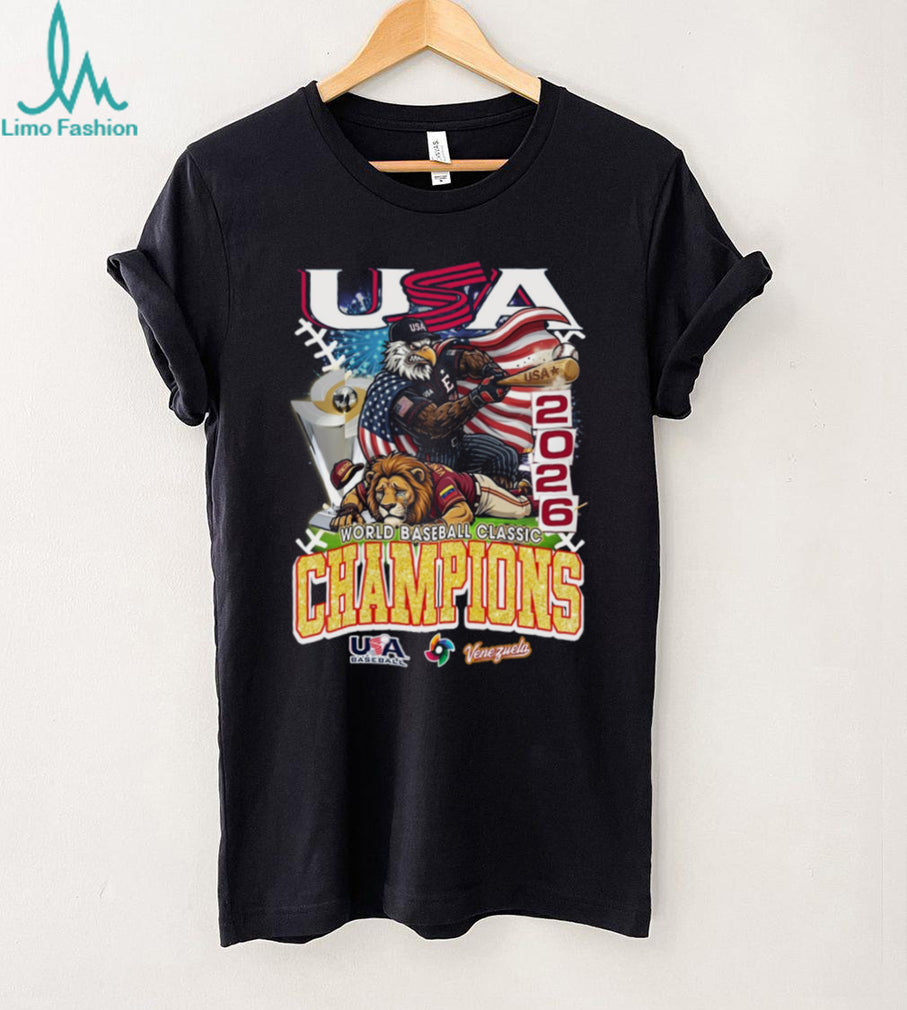 USA Baseball 2026 World Baseball Classic Champions Eagle vs Lion T Shirt
