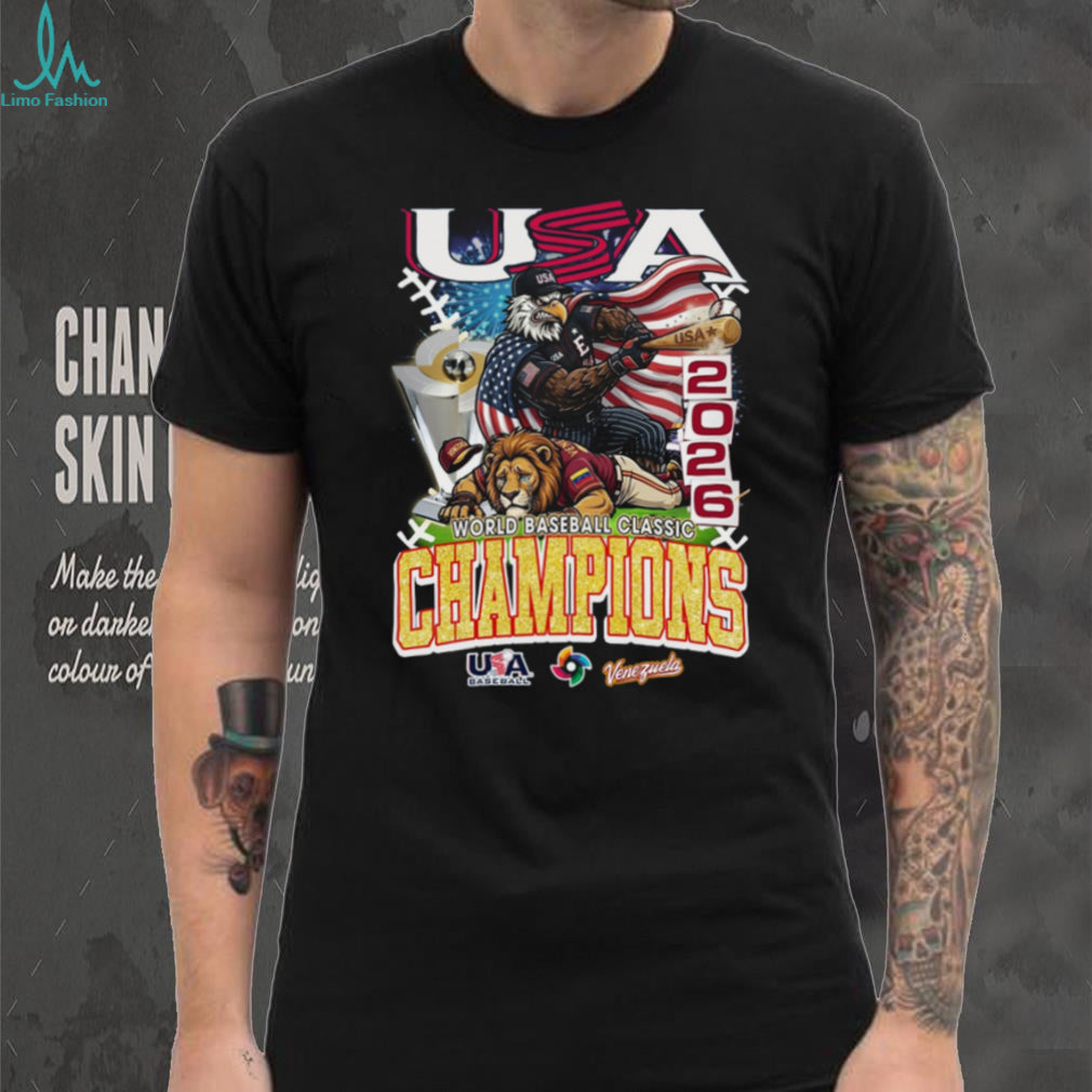 USA Baseball 2026 World Baseball Classic Champions Eagle vs Lion T Shirt