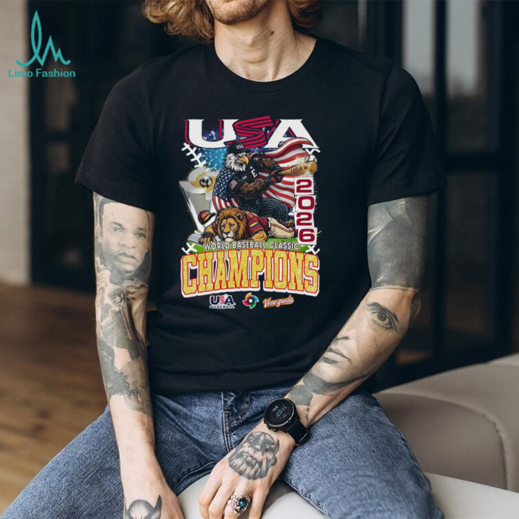 USA Baseball 2026 World Baseball Classic Champions Eagle vs Lion T Shirt