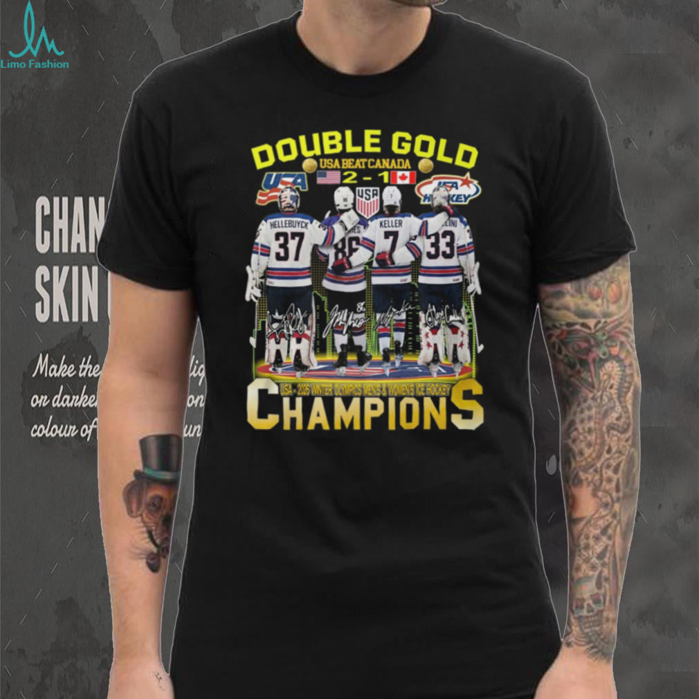 USA Beat Canada Double Gold 2026 Winter Olympics Hockey Champions T Shirt