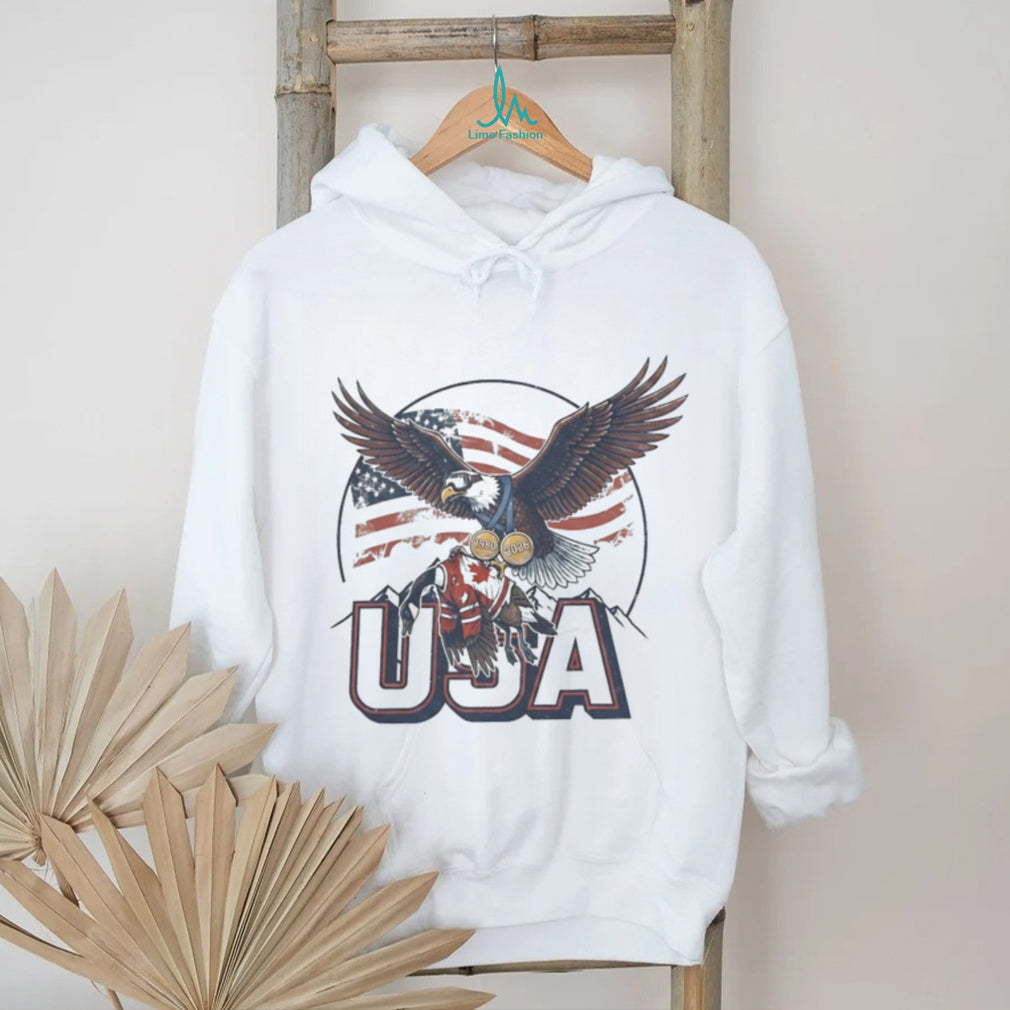 USA Eagle Carrying Canadian Goose 1980 2026 Hockey Rivalry T Shirt