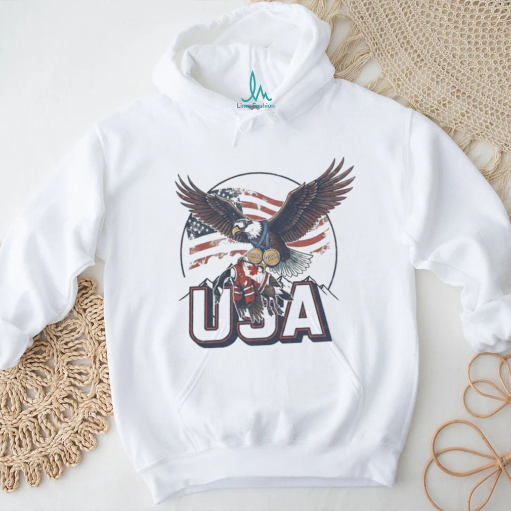 USA Eagle Carrying Canadian Goose 1980 2026 Hockey Rivalry T Shirt