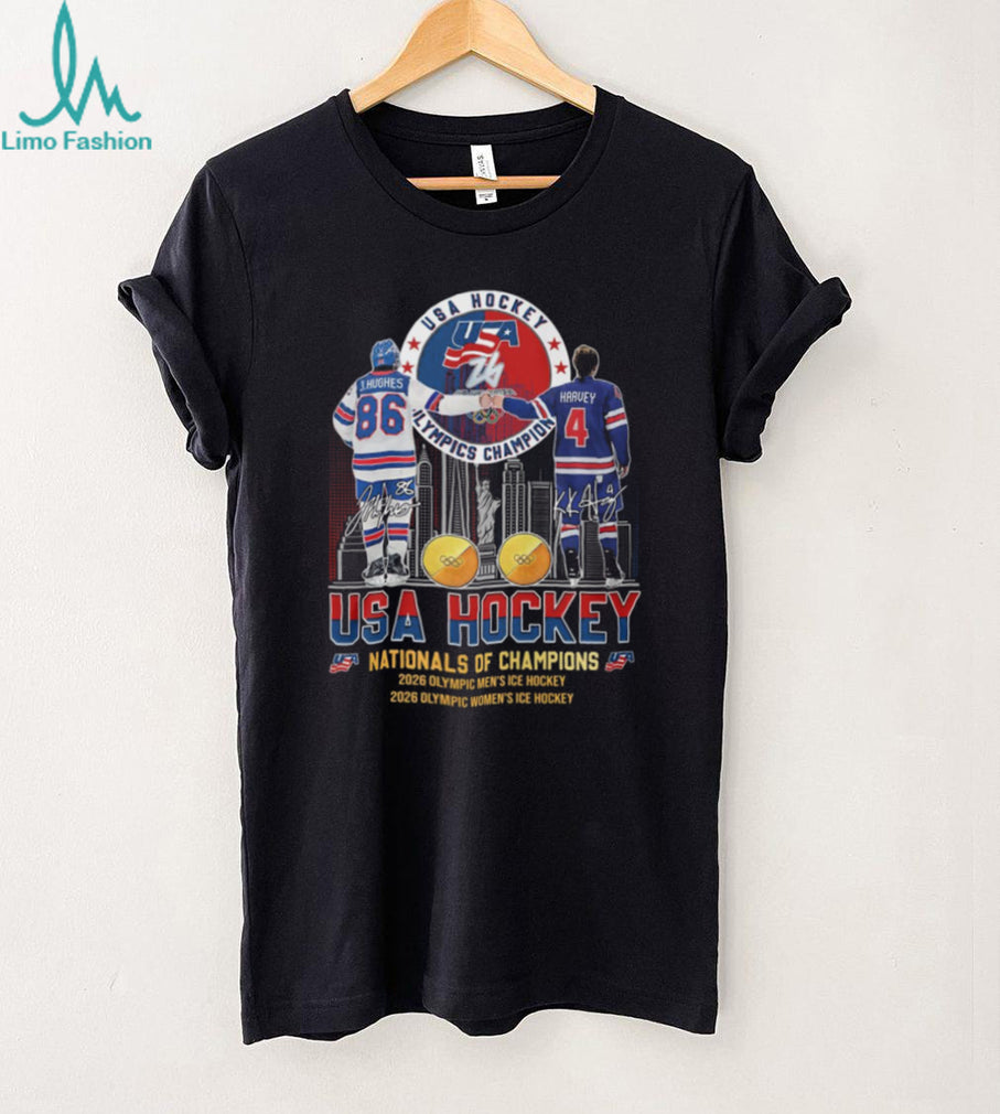 USA Hockey 2026 Olympic Nationals of Champions Hughes & Harvey T Shirt