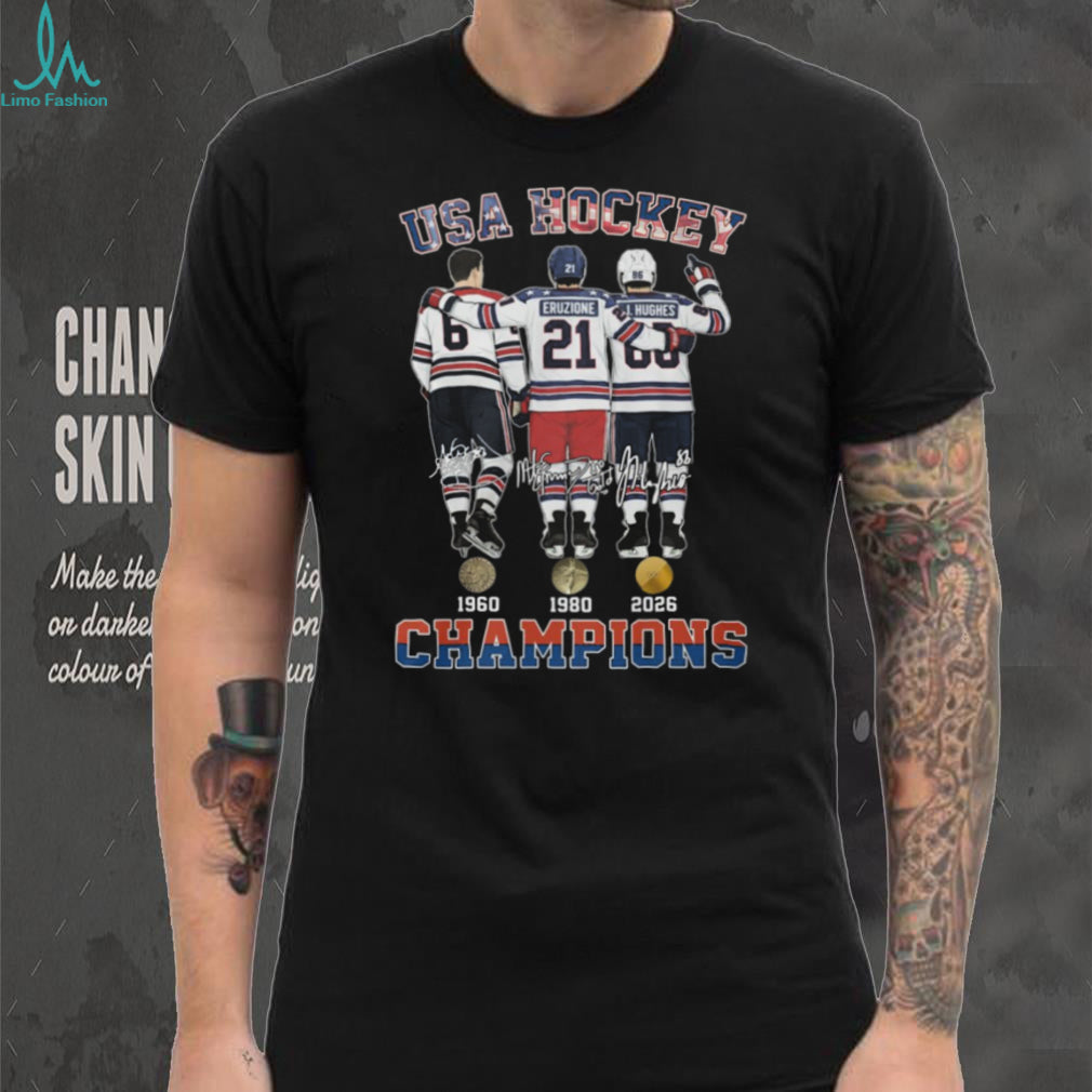 USA Hockey Champions 1960 1980 2026 Gold Medal Signature Players Shirt