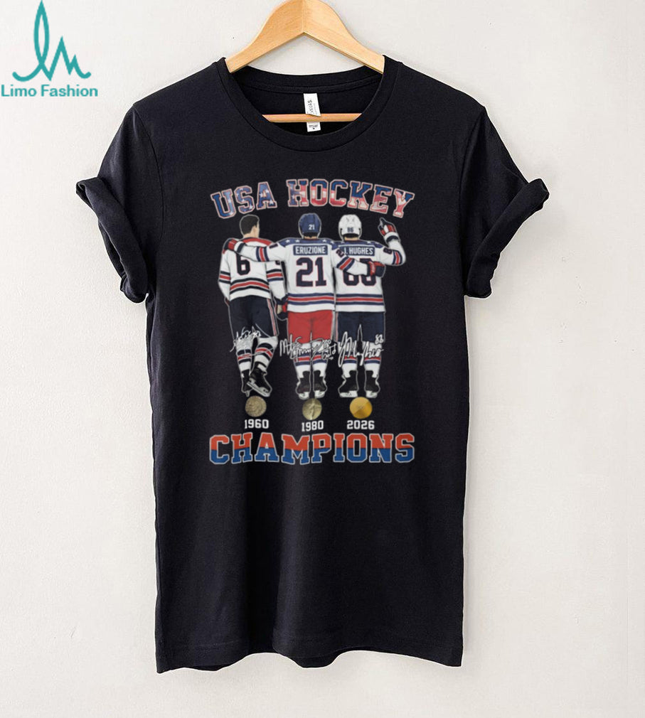 USA Hockey Champions 1960 1980 2026 Gold Medal Signature Players Shirt