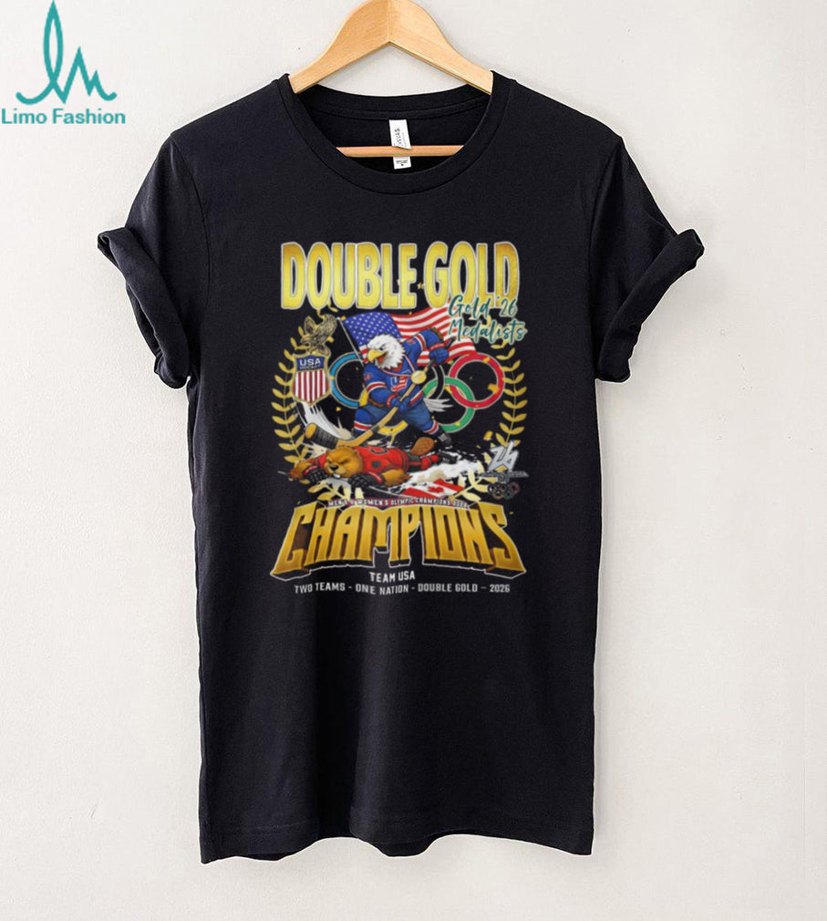 USA Hockey Double Gold Champions 2026 Eagle vs Beaver T Shirt