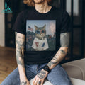 USA Patriotic Cat with Fireworks and Sunglasses 4th of July Shirt