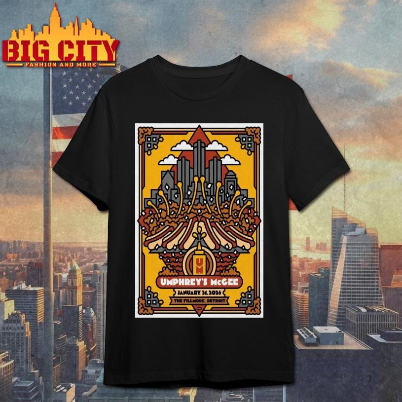 Umphrey’s McGee The Fillmore Detroit January 31 2026 Concert Poster Shirt