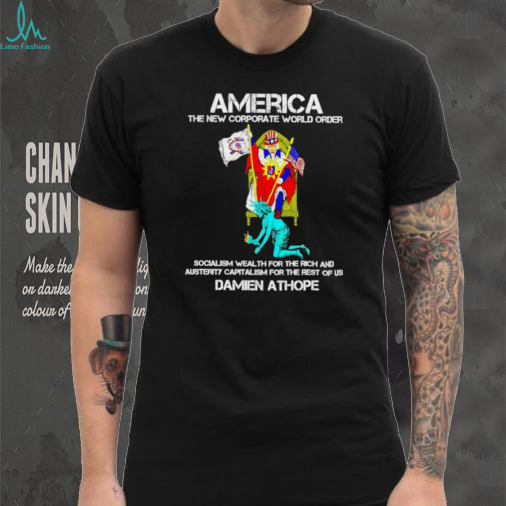 Uncle Sam New Corporate World Order Distressed Political shirt
