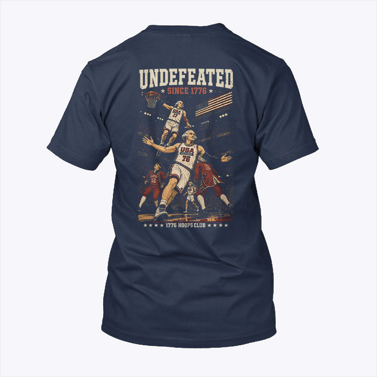 Undefeated America Founding Fathers Patriotic Basketball Dream Team Of 1776 4th of July T Shirt