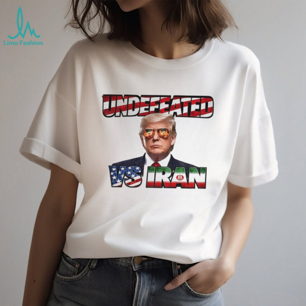 Undefeated Donald Trump vs Iran Fire Sunglasses Graphic T Shirt