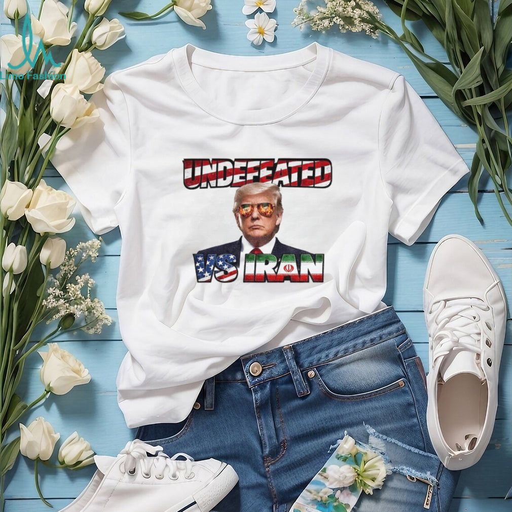 Undefeated Donald Trump vs Iran Fire Sunglasses Graphic T Shirt