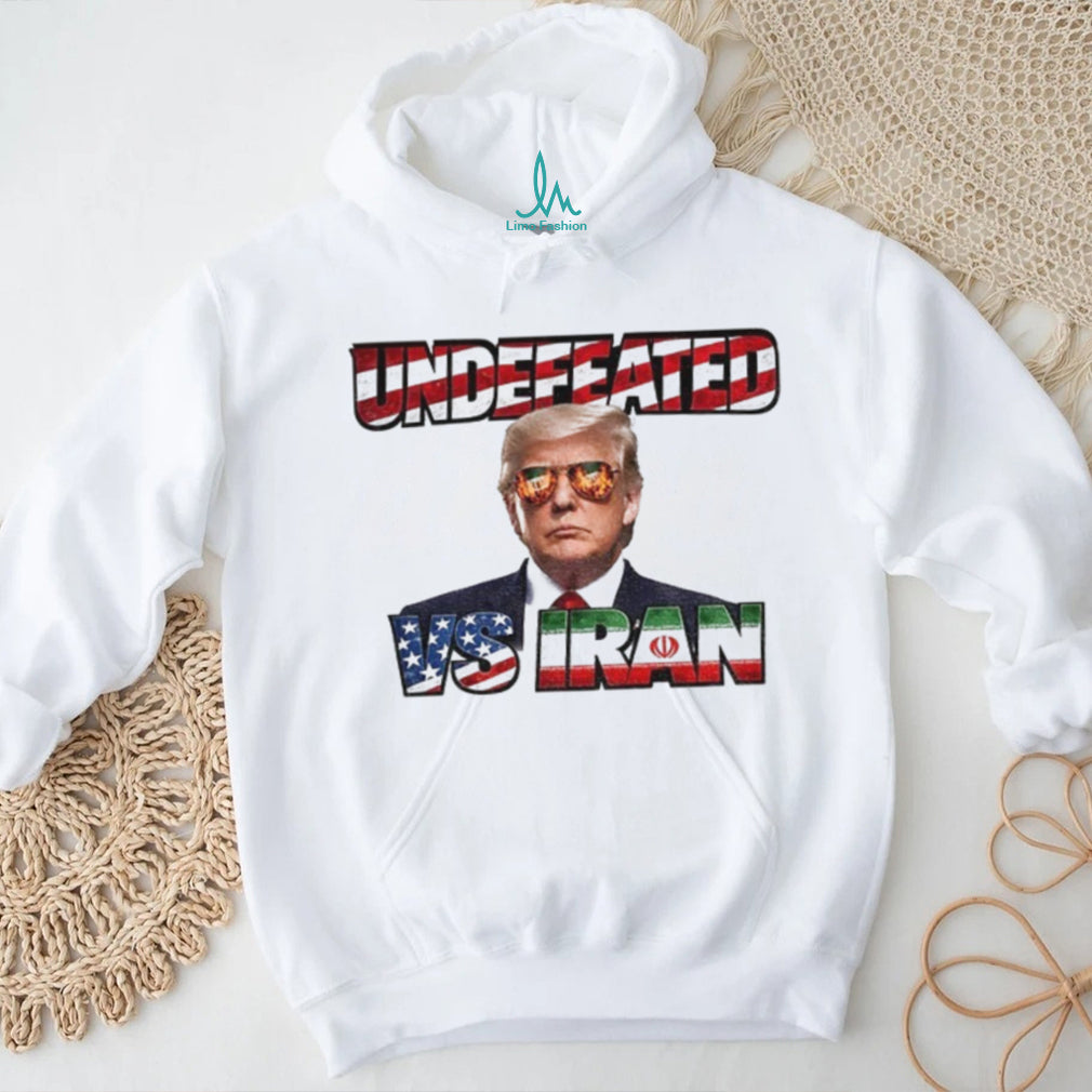 Undefeated Donald Trump vs Iran Fire Sunglasses Graphic T Shirt