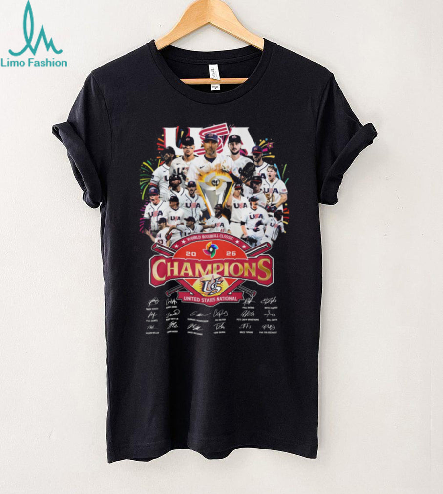 United States National Team 2026 World Baseball Classic Champions Signatures T Shirt